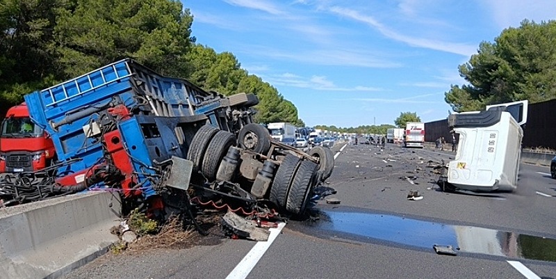 Camion renversé sur A9 : bouchons entre Montpellier et Nîmes près de Gallargues