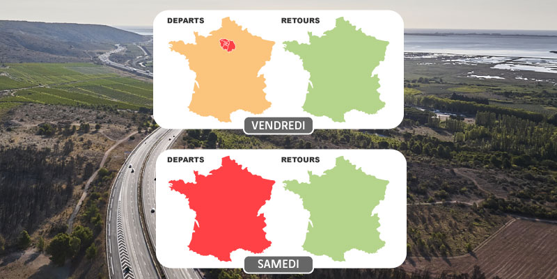 illustration de Bison Futé voit rouge : les bouchons sur les routes des vacances du 5 au 7 juillet
