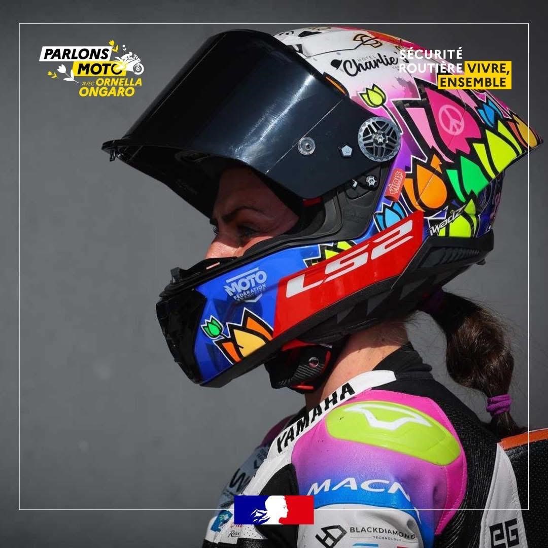 illustration de Ornella Ongaro, meilleure pilote de moto française et ambassadrice de la Sécurité Routière