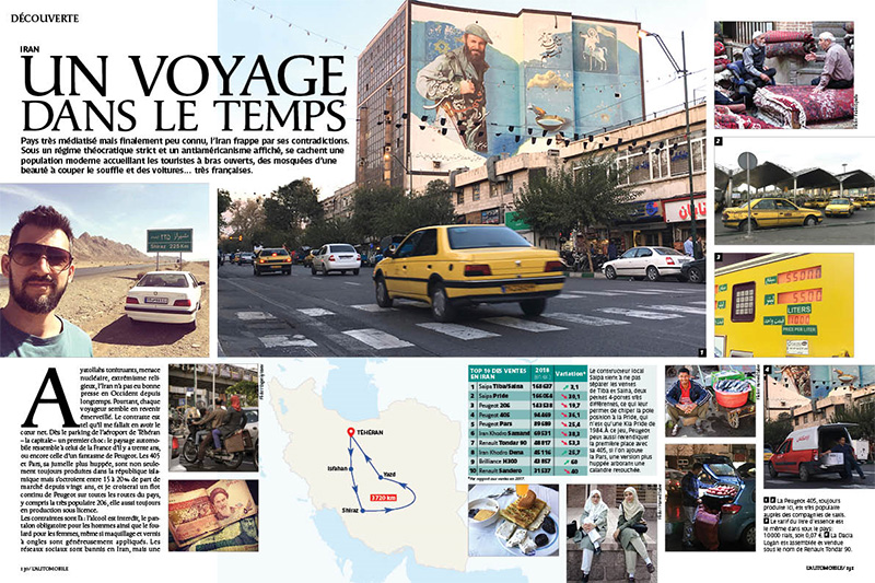 illustration de Voyage sur les routes d’Iran en Peugeot 405