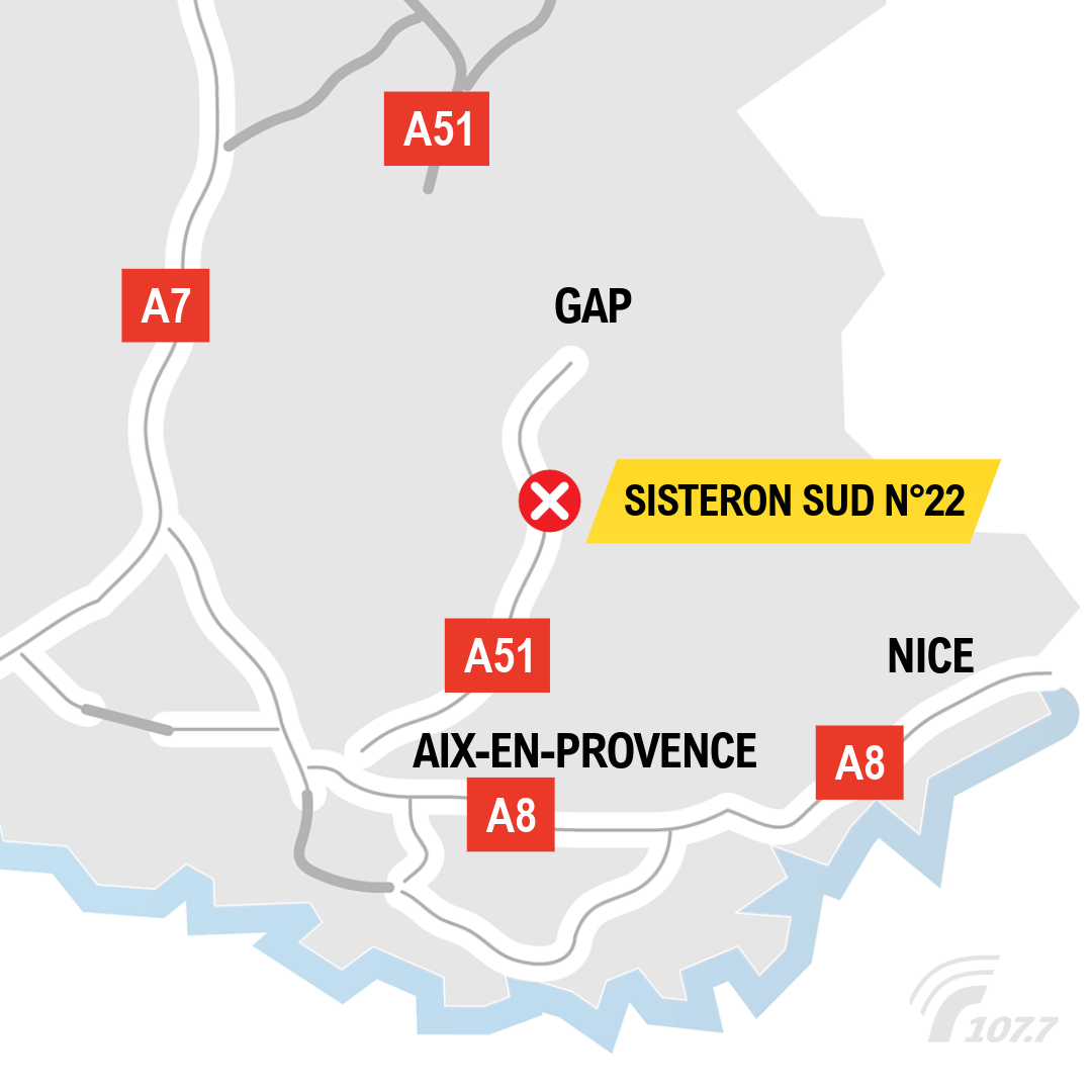 Tour de France féminin : Échangeur Sisteron-Vallée du Jabron (n°22) sur l'A51 fermé dans les 2 sens