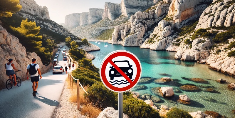 illustration de Journée sans voiture à Marseille pour protéger les Calanques