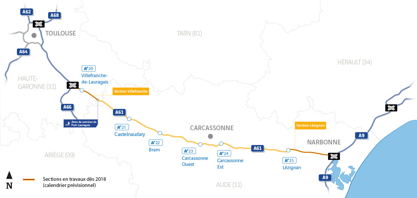 illustration de Toulouse-Narbonne : l'A61 bientôt élargie
