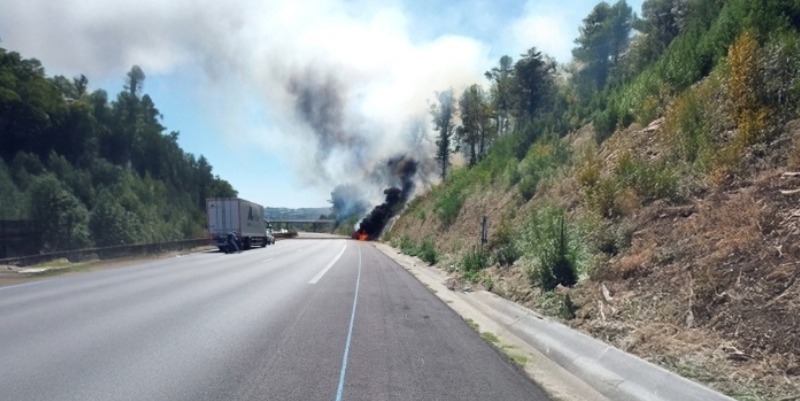 Voiture en feu : A7 coupée et bouchon direction Marseille entre Chanas et Valence ce jeudi