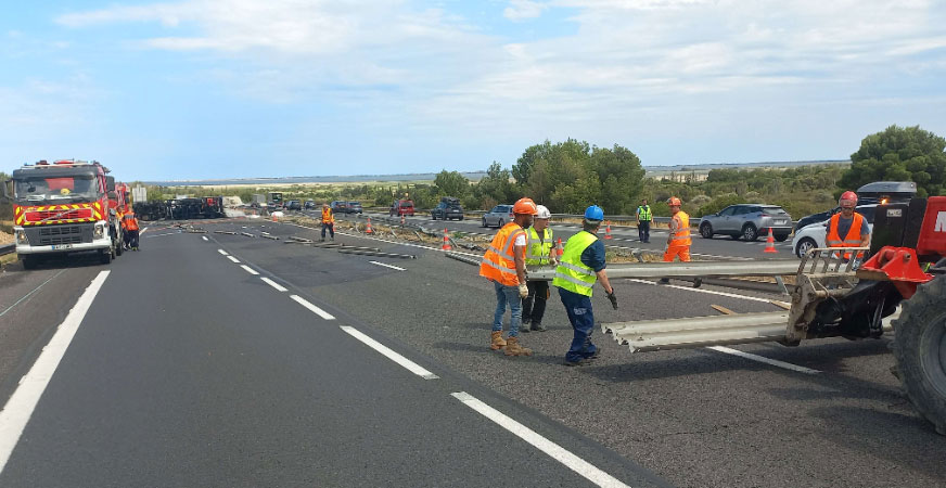 illustration de Accident de poids lourd sur l'A9 : trafic paralysé au nord de Perpignan