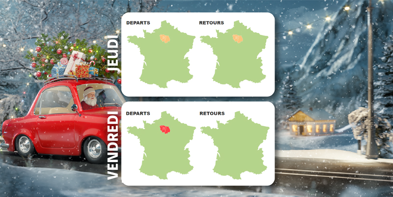 illustration de Noël : trafic dense attendu sur les routes