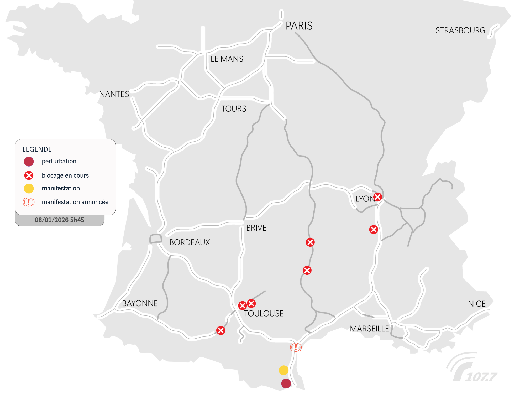 Carte des blocages : où sont les manifestations d'agriculteurs ce jeudi 8 janvier ?