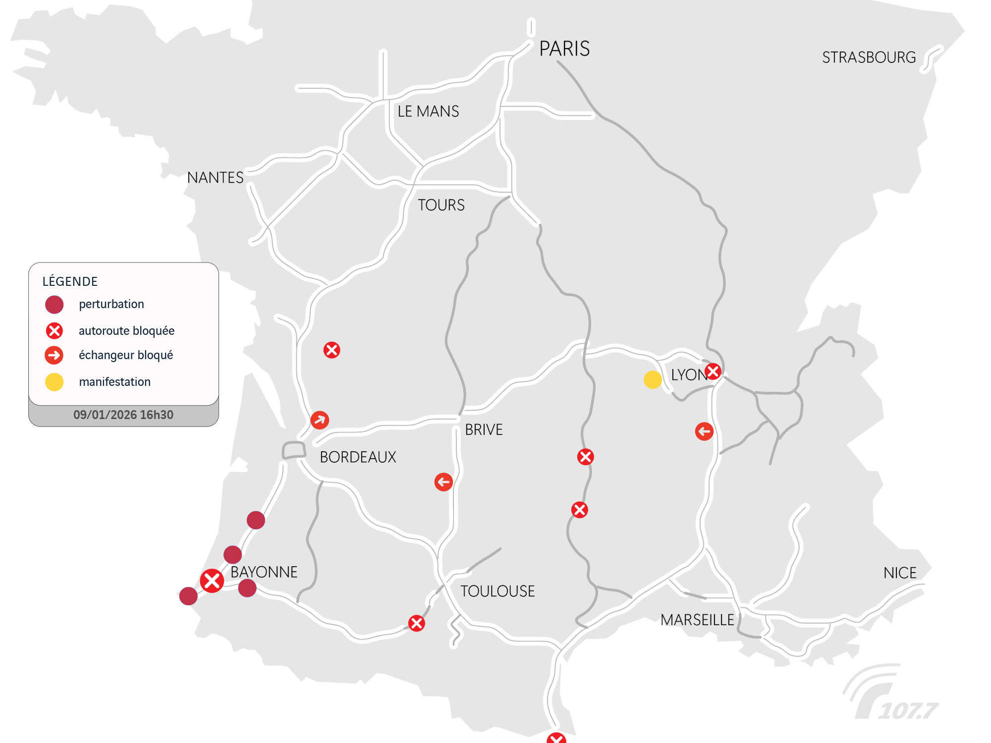 Carte. A63, M7, AP7… Quelles manifestations d'agriculteurs à la veille de ce week-end ?