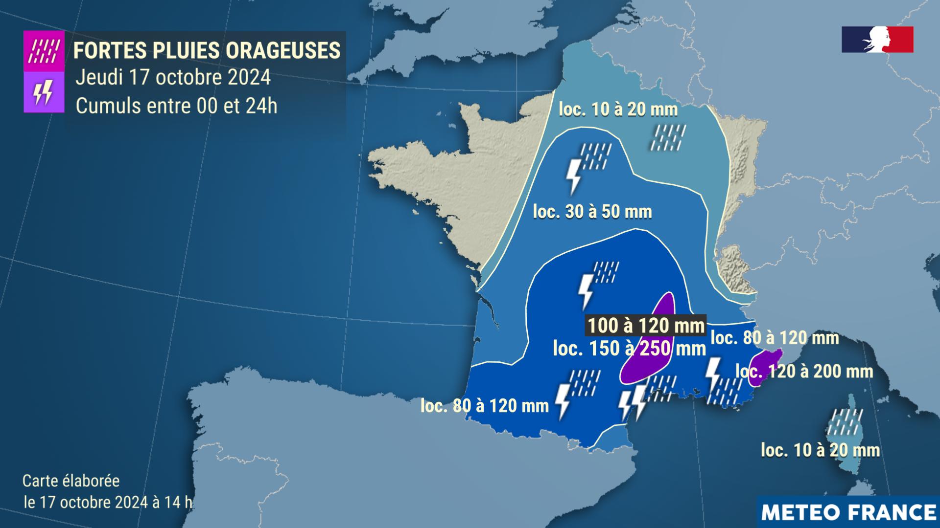 illustration de Pluies intenses et risque de crues sur le Sud de la France