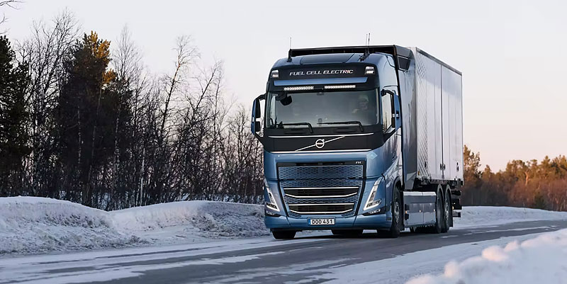 illustration de Volvo Trucks teste ses camions électriques à hydrogène