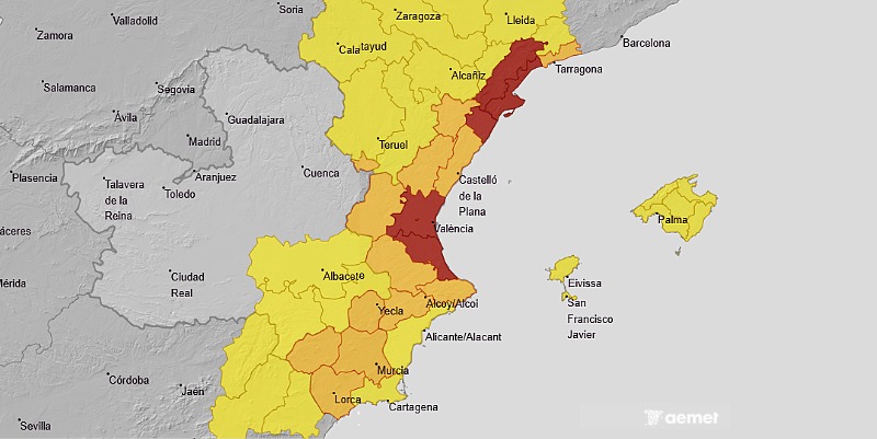 Météo : vigilance renforcée sur l’est de l’Espagne face aux risques d’inondations