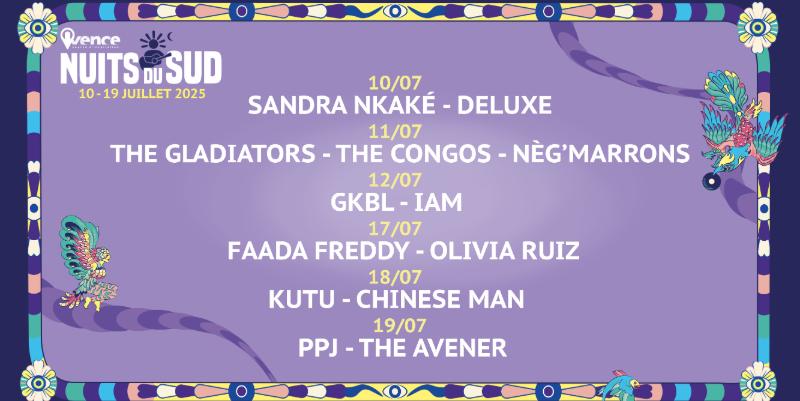 Festival des Nuits du Sud à Vence : IAM, The Avener, Deluxe...