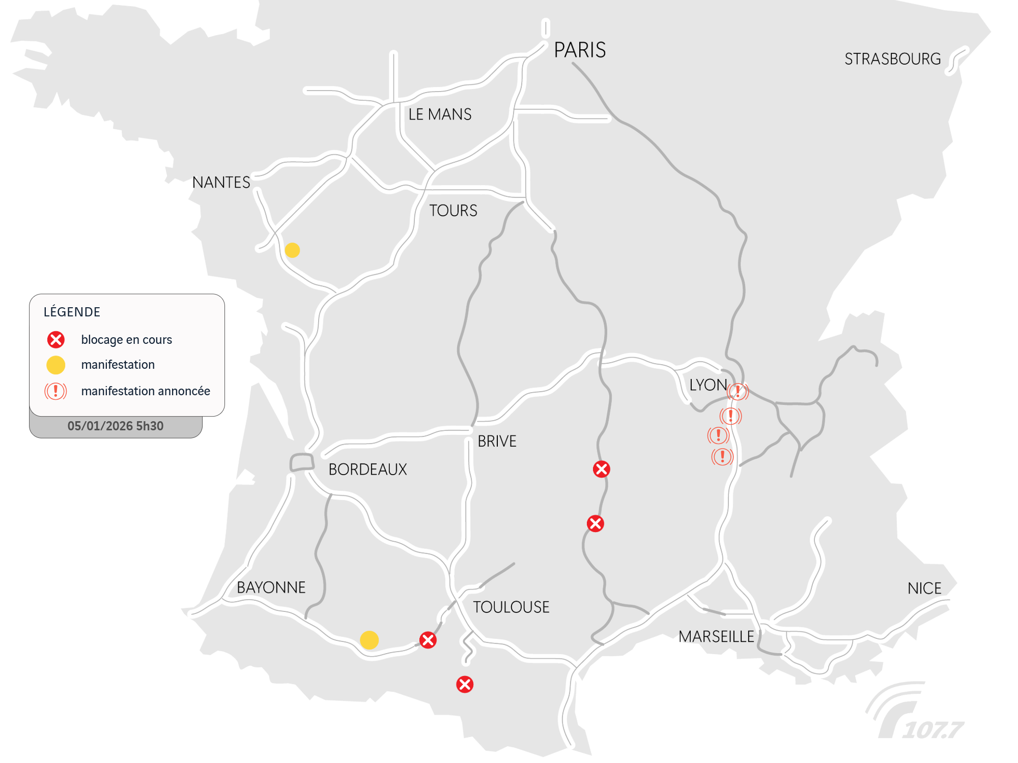 Carte des manifestations : où sont les nouveaux blocages des agriculteurs ce lundi matin ?