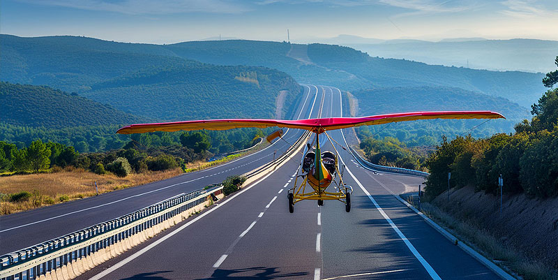 illustration de Insolite : Un ULM en panne se pose sur l'autoroute A9 à Nîmes, perturbant la circulation