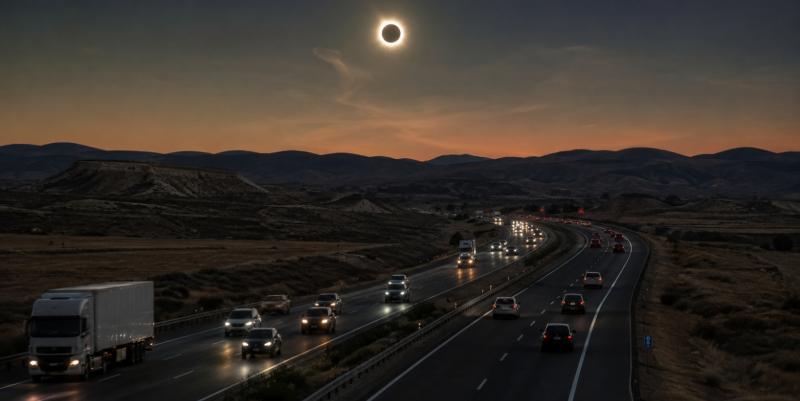 Éclipse totale de Soleil : A9 - AP-7,  A63 - AP-8, vigilance sur les routes françaises et espagnoles