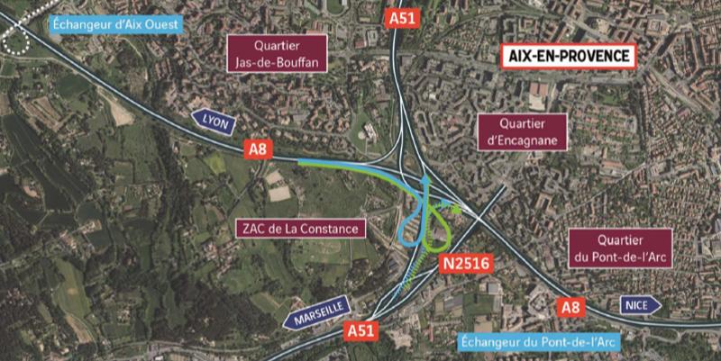 illustration de A8/A51 : enquête publique pour la création d'une nouvelle bretelle à Aix-en-Provence