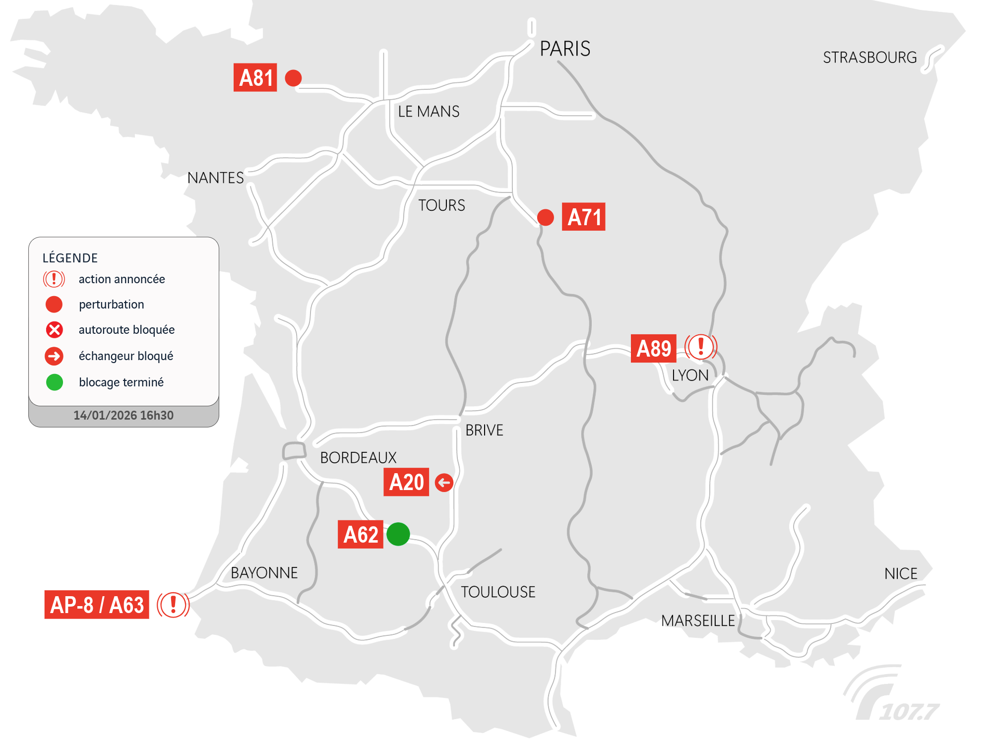 Carte. Où sont les manifestations d'agriculteurs ce soir et celles prévues demain jeudi ?