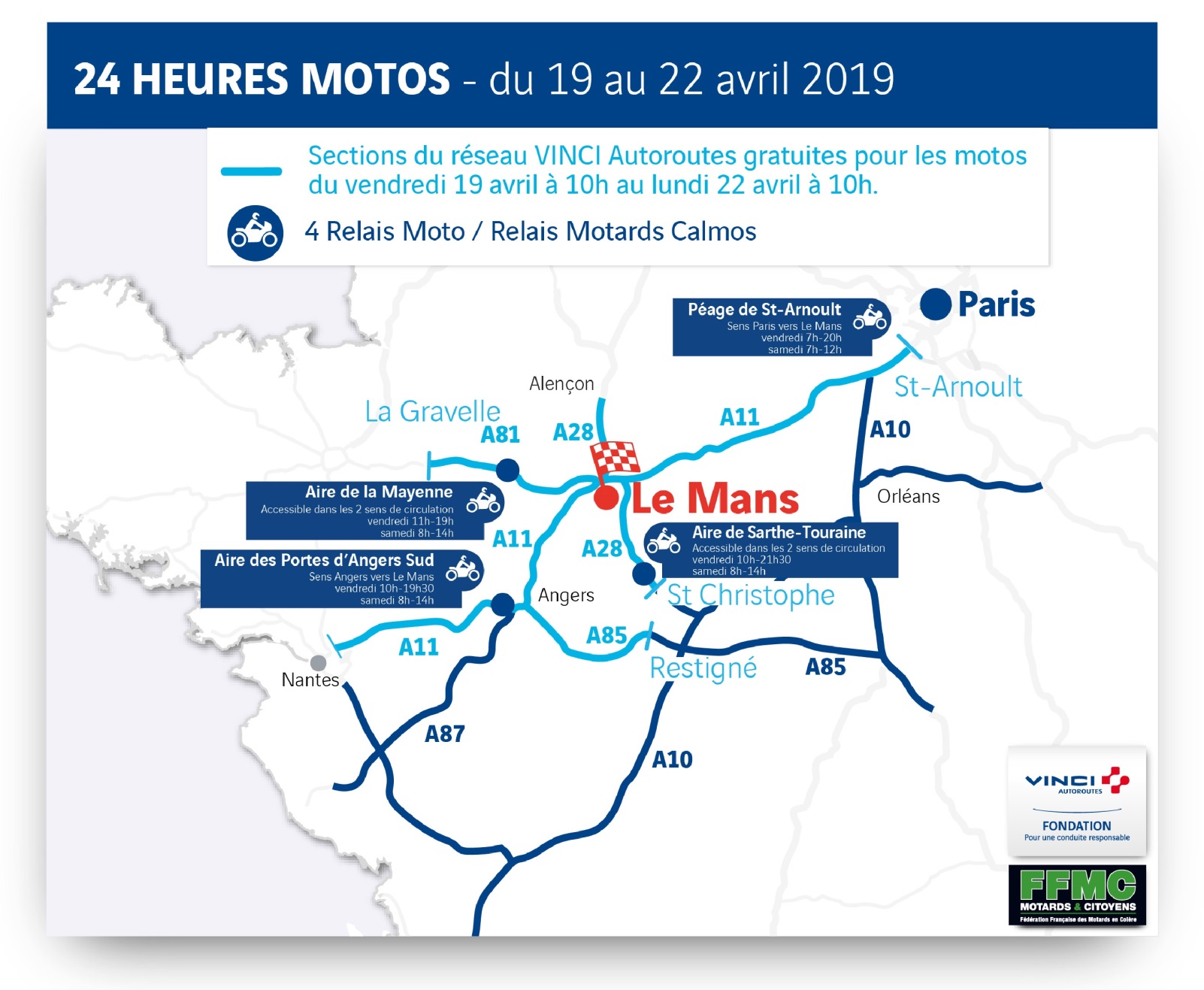 illustration de 24 Heures Motos du Mans : des relais dédiés sur l'autoroute !