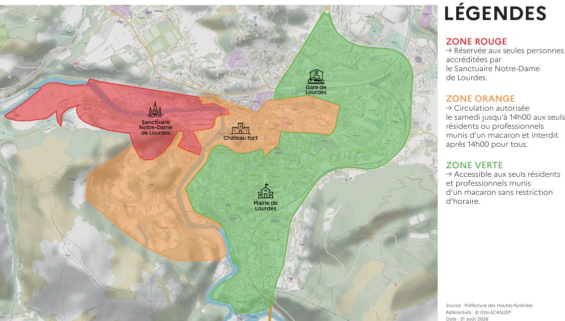 Le pape à Lourdes : parkings relais et navettes pour éviter les bouchons  les 26 et 27 septembre