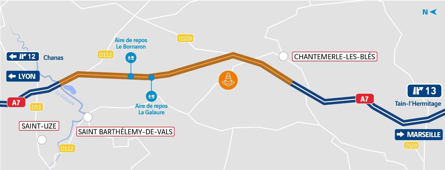 illustration de Travaux nocturnes sur l’A7 entre La Galaure et Tain-l’Hermitage dès le 16 septembre