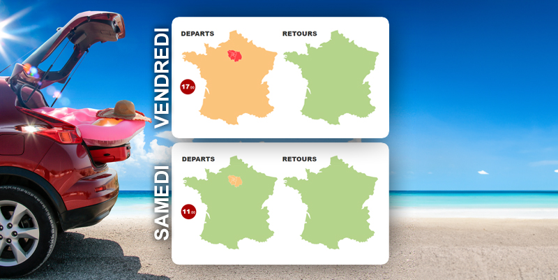 illustration de Déjà du monde sur la route pour le 1er week-end de juillet