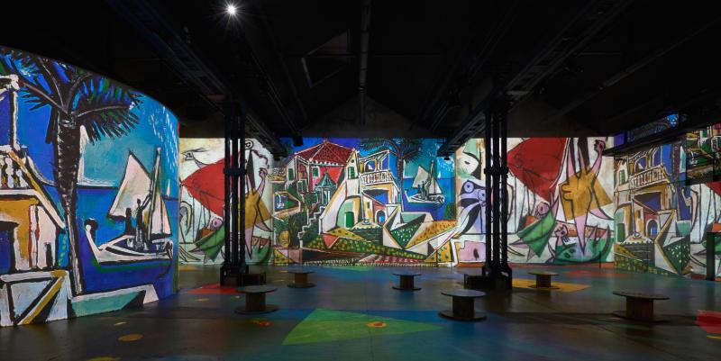 illustration de Picasso en immersion à l'Atelier des Lumières à Paris