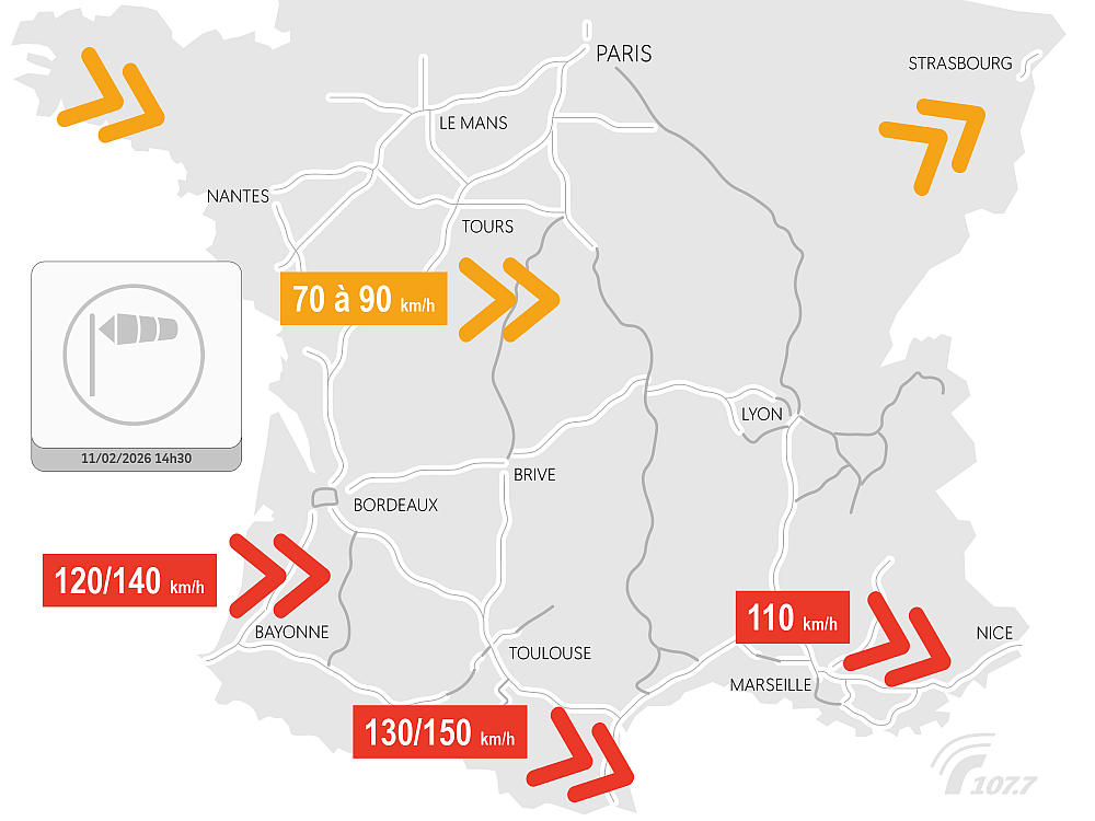 En direct • Tempête Nils : rafales jusqu'à 160 km/h, vigilance rouge entre Narbonne et Perpignan