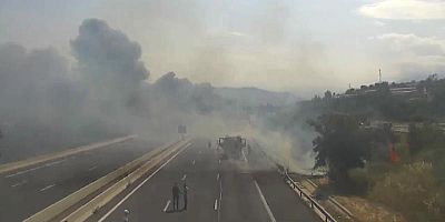 Des fumées sur l'autoroute A9