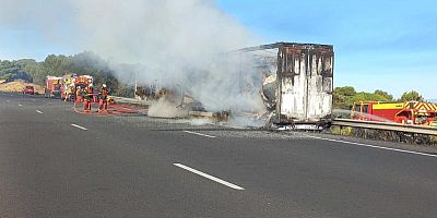 Incendie de poids lourd : bouchon sur l’A9 entre Béziers et Narbonne direction l’Espagne