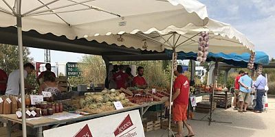 Marché sur une aire de l'A7